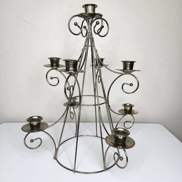 Vintage Metal/Brass? Christmas Tree Cancel Holder - Picture 1 of 10
